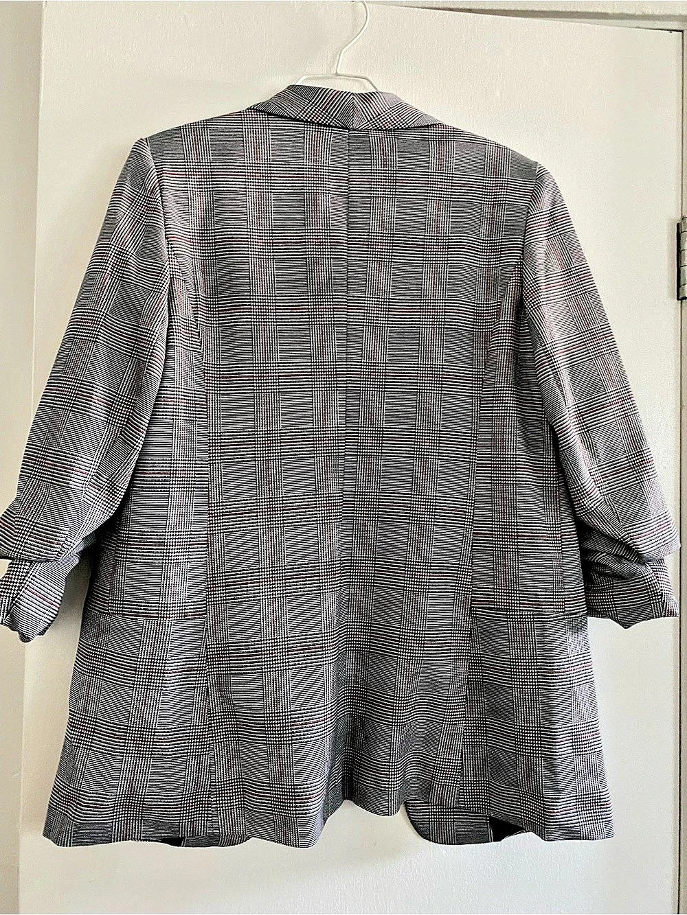 Time and Tru Plaid Blazer in Black & White Size Medium